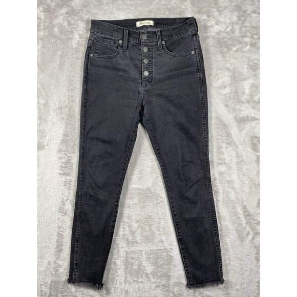Madewell 10" High-Rise Skinny Jeans in Berkeley Black: Button-Through 27P - Picture 4 of 16